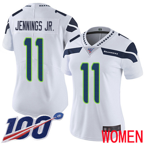 Seattle Seahawks Limited White Women Gary Jennings Jr. Road Jersey NFL Football #11 100th Season Vapor Untouchable